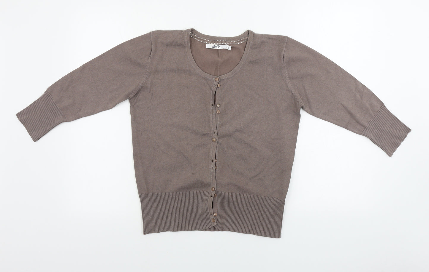 M&Co Womens Brown   Cardigan Jumper Size M