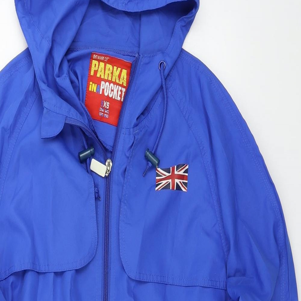 Denim & Co. Mens Blue   Parka Coat Size XS