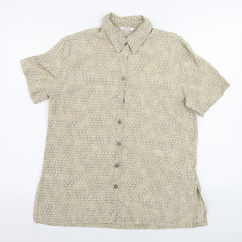 Marks and Spencer  Womens Beige Floral  Basic Button-Up Size 10