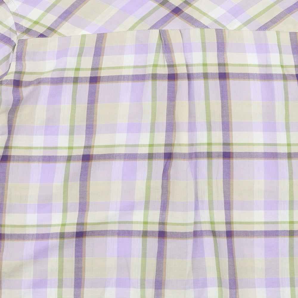 Marks and Spencer  Womens Purple Check  Basic Button-Up Size 10