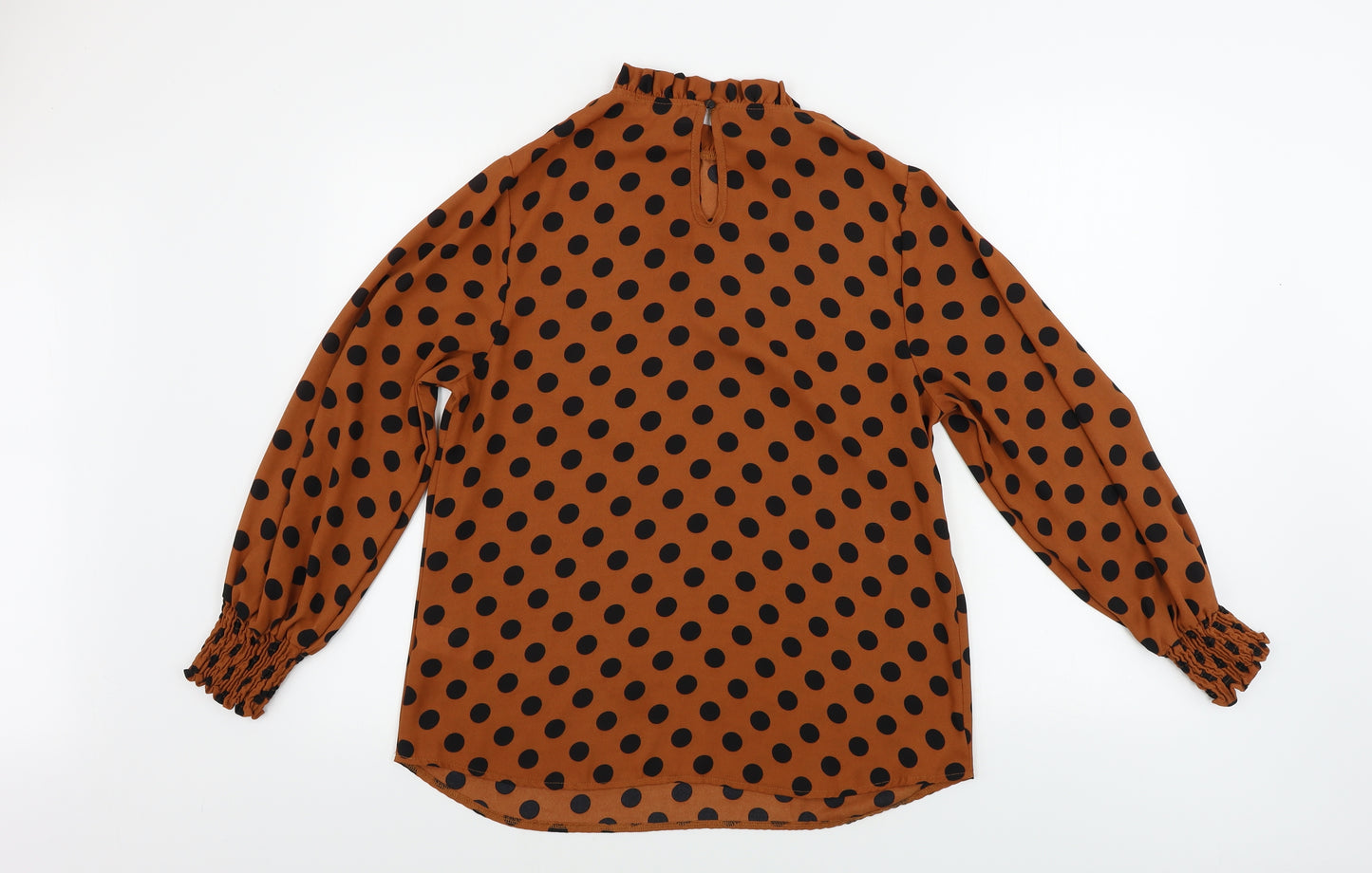 Papaya Womens Brown Polka Dot  Basic Blouse Size 14