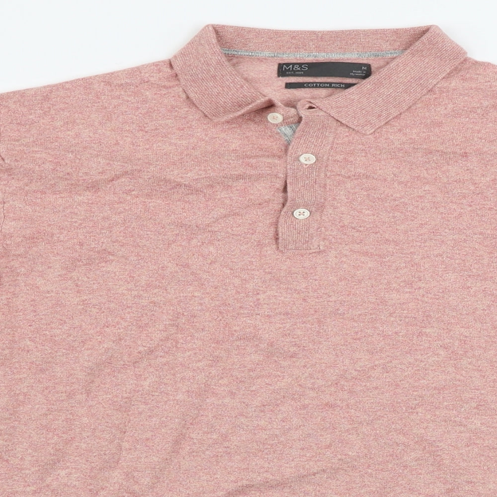 Marks and Spencer  Mens Pink    Polo Size M