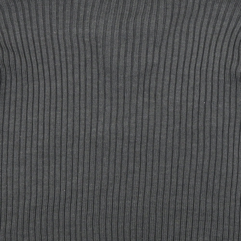 Cedar Wood State  Mens Grey Striped  Henley Jumper Size L