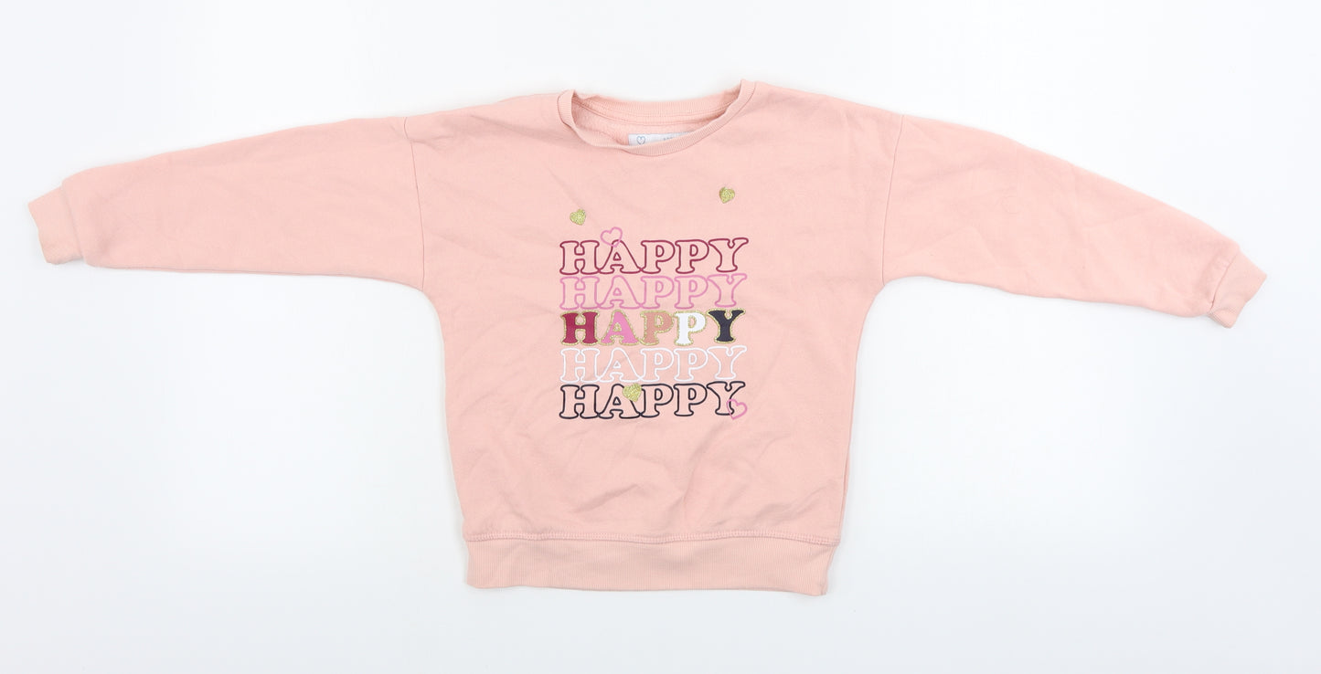 Primark  Girls Pink   Pullover Jumper Size 6-7 Years