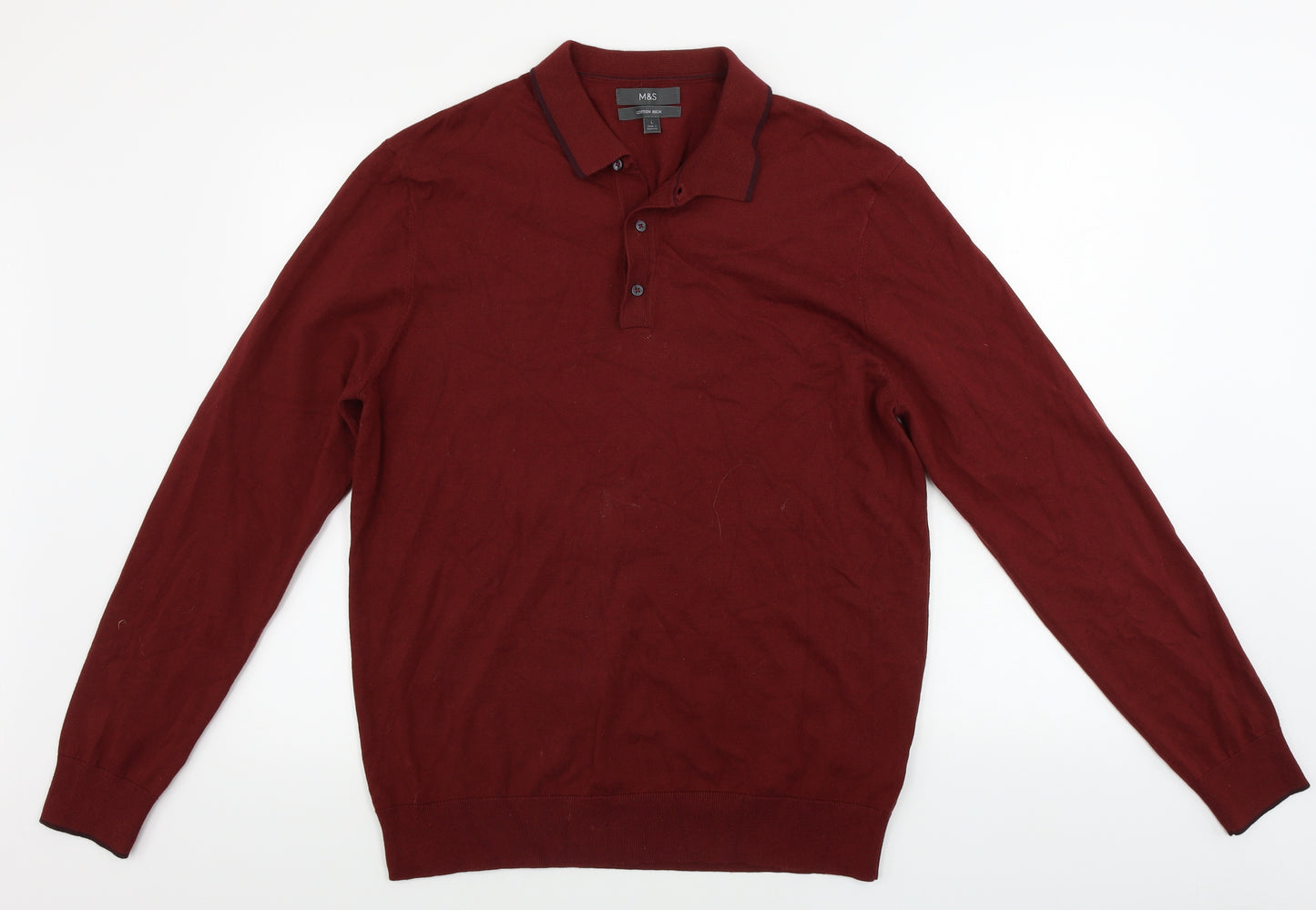 Marks and Spencer  Mens Red    Polo Size L