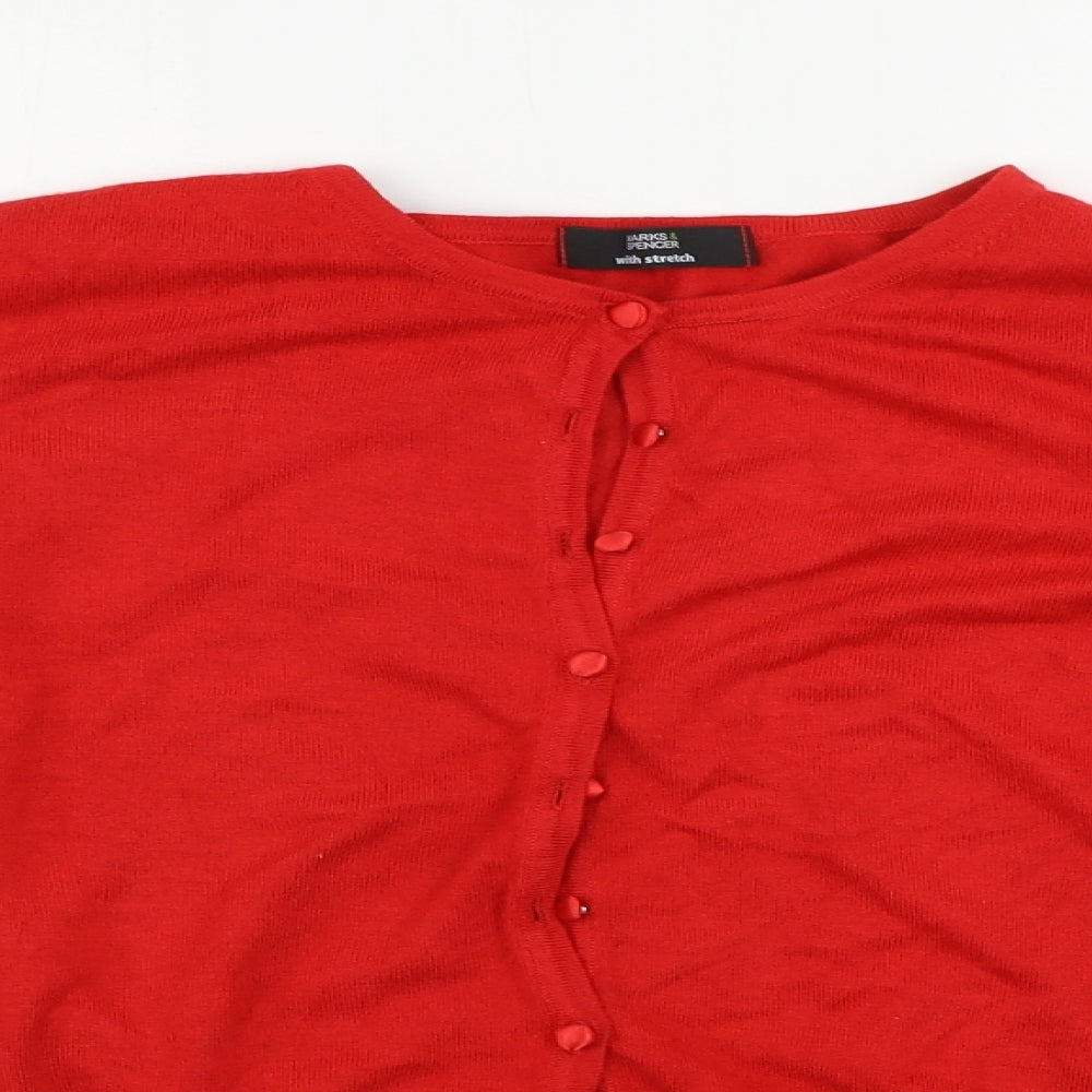 Marks and Spencer  Womens Red   Cardigan Jumper Size 14