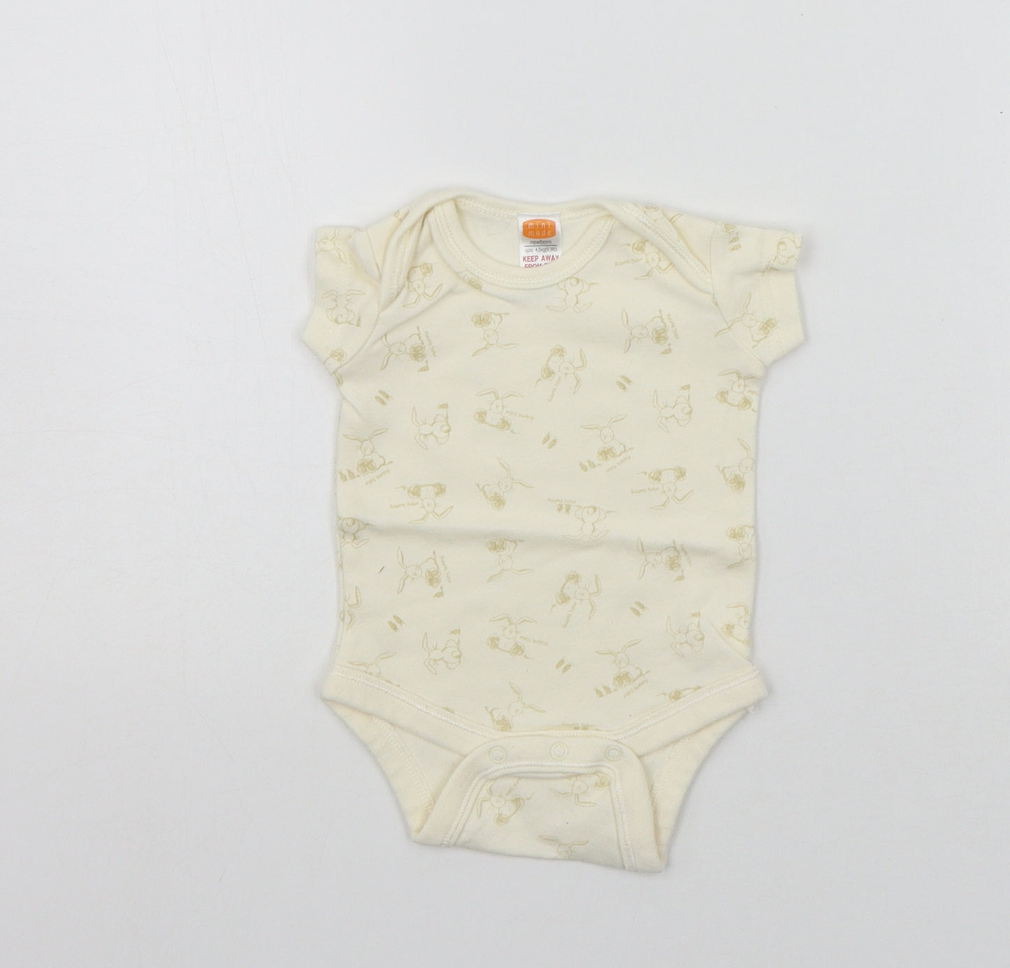 MINIMODE Baby Beige Geometric  Babygrow One-Piece Size Newborn