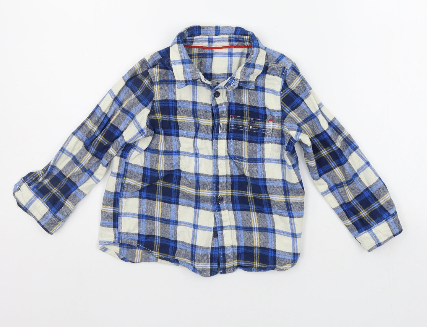 Mothercare Boys Blue Check  Basic Button-Up Size 2-3 Years