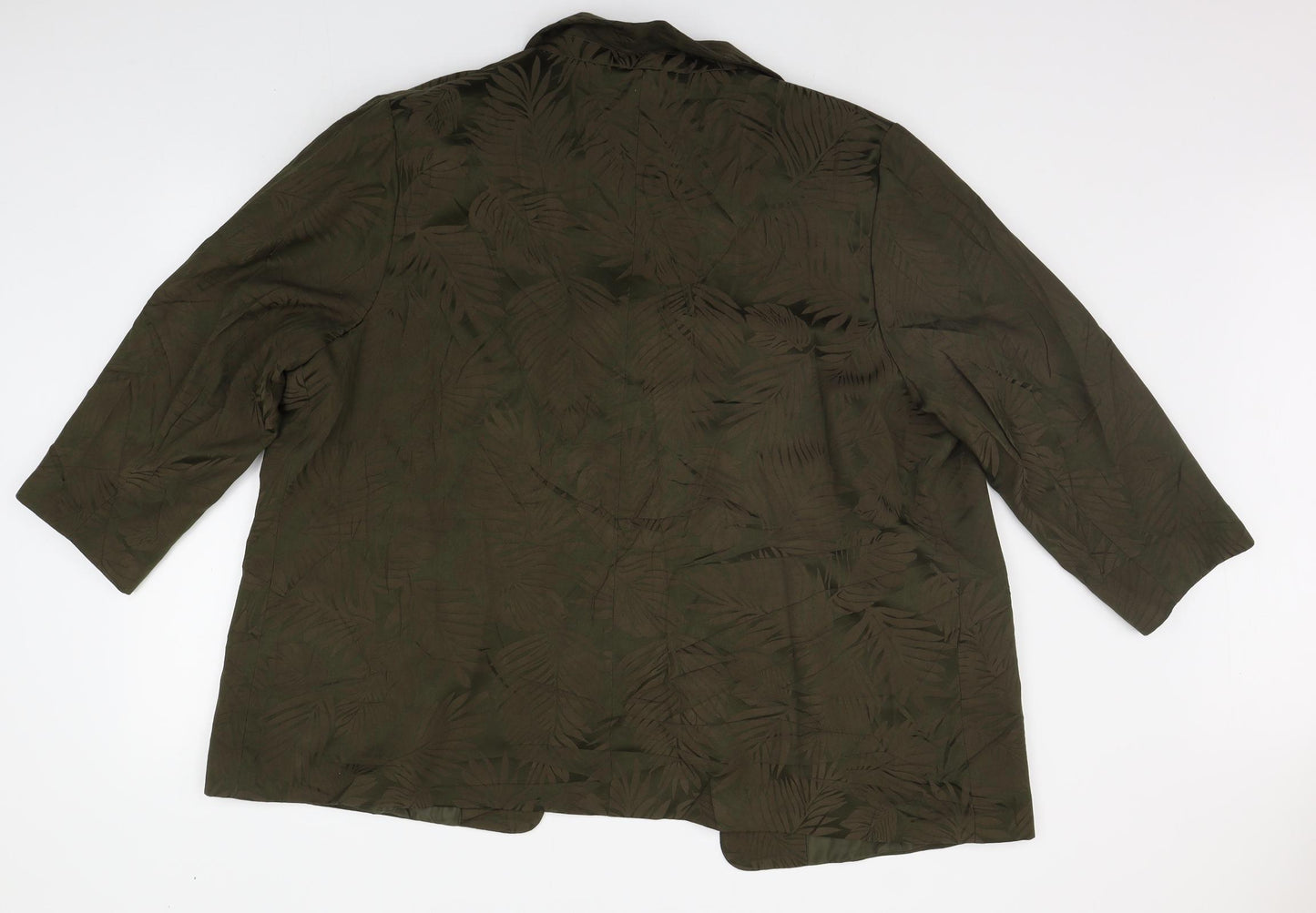 Bonmarche Womens Green Houndstooth  Jacket Blazer Size 24