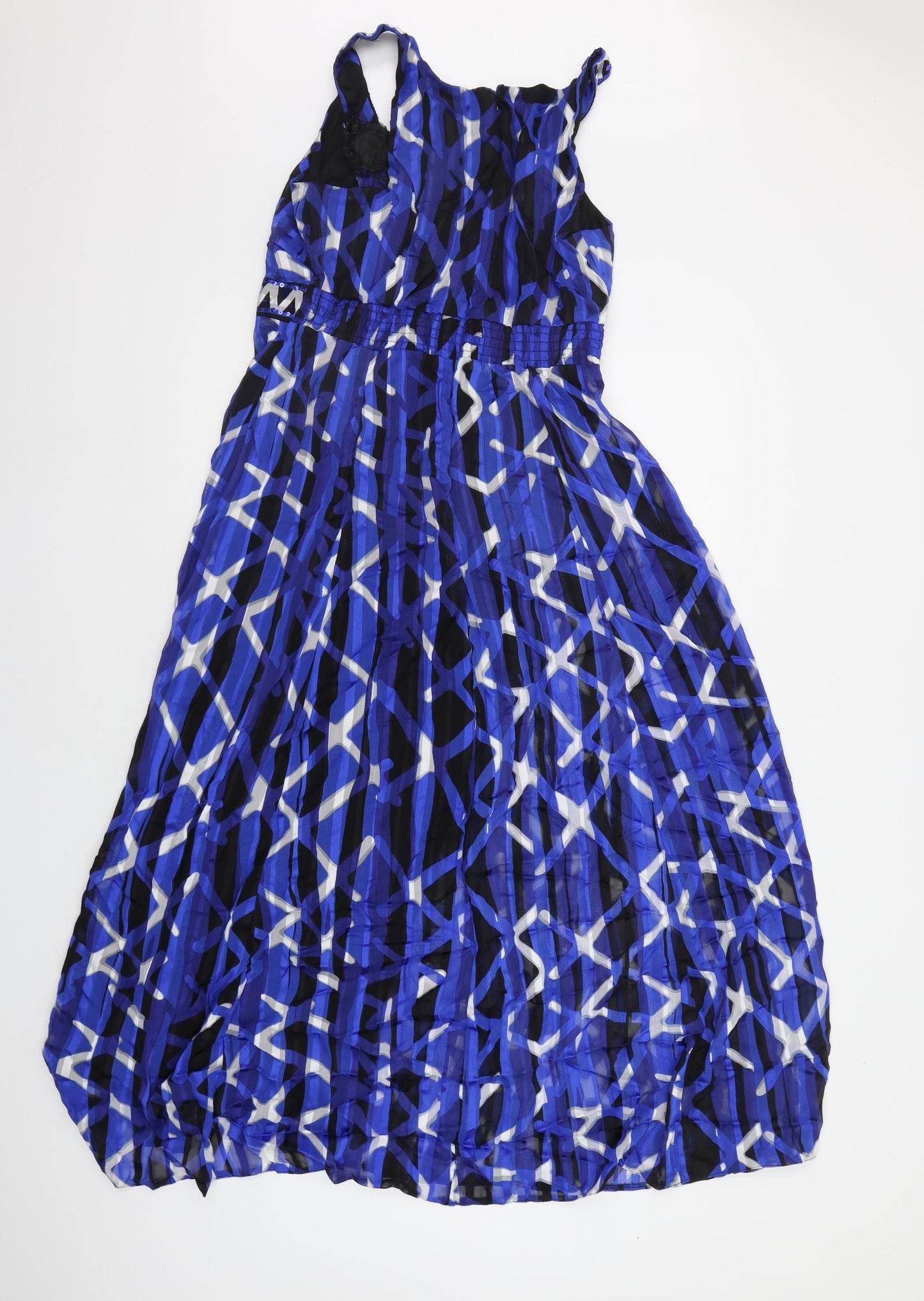 B.P.C Womens Blue Geometric  A-Line  Size 16