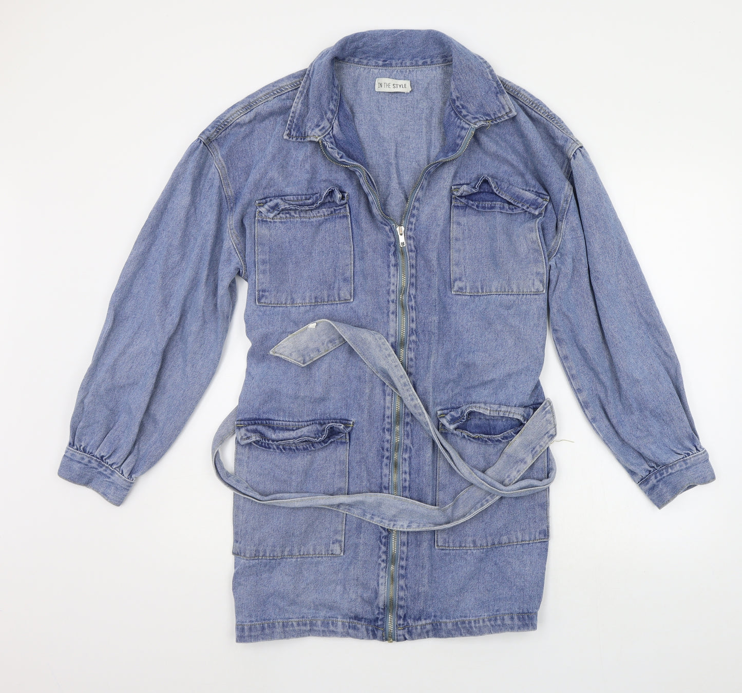In the Style Womens Blue   Jacket Coat Size 8