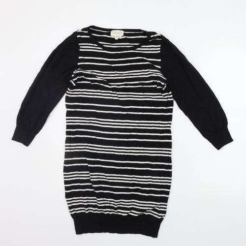 NEXT Womens Black Striped  Jumper Dress  Size 10
