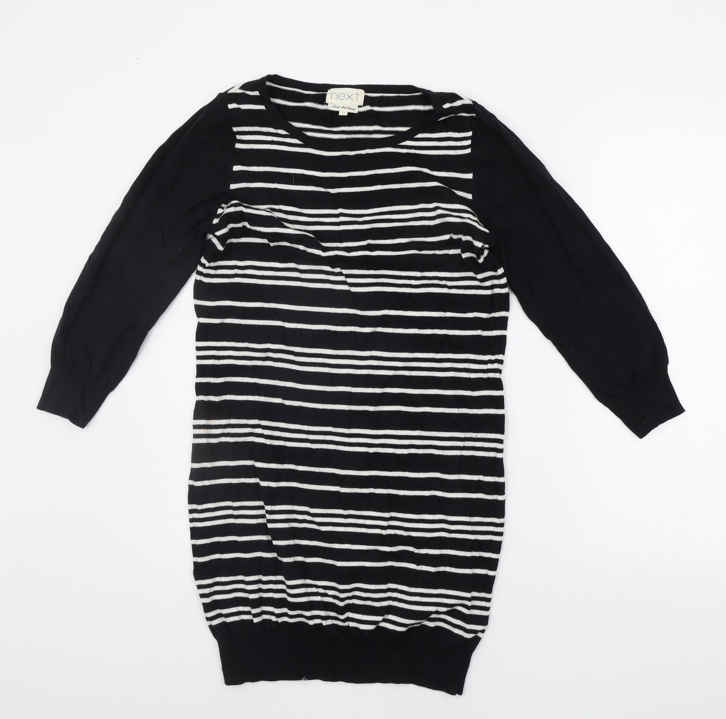 NEXT Womens Black Striped  Jumper Dress  Size 10