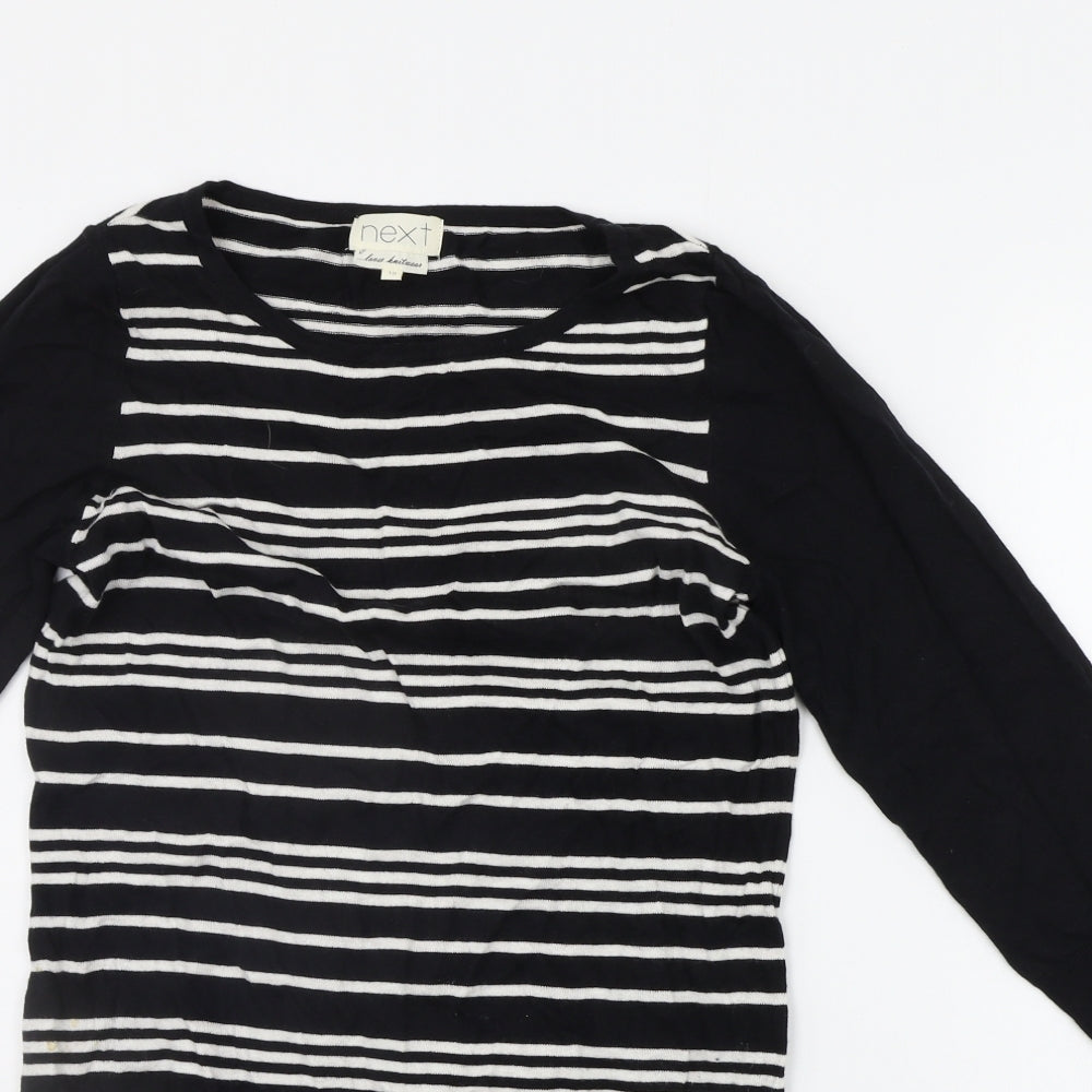 NEXT Womens Black Striped  Jumper Dress  Size 10