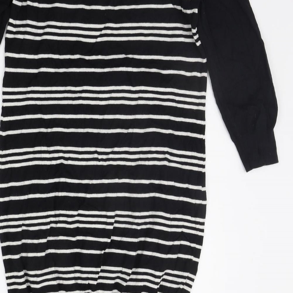 NEXT Womens Black Striped  Jumper Dress  Size 10