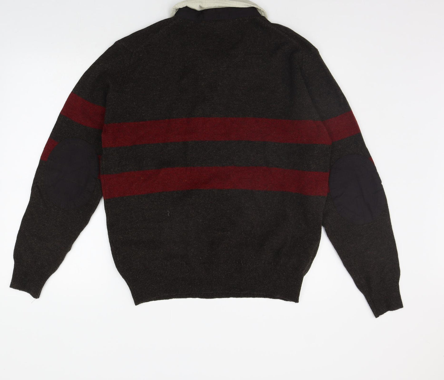Blue Harbour Mens Brown Striped  Pullover Jumper Size M