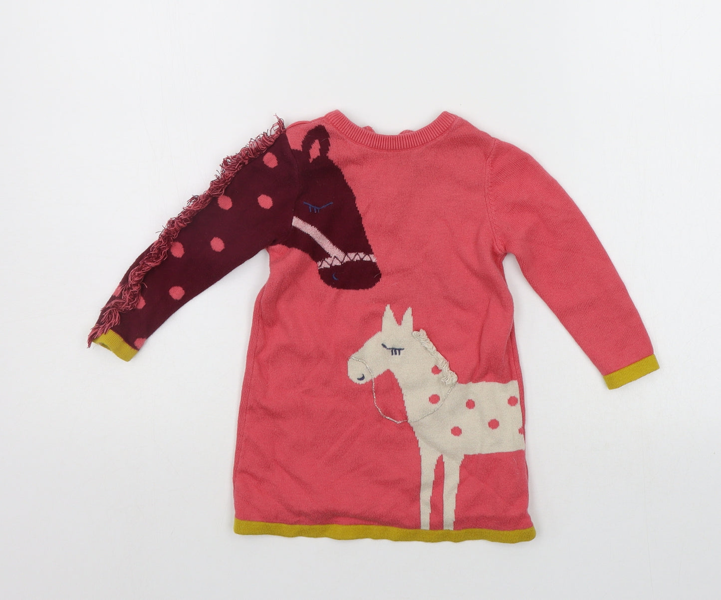 Marks and Spencer Baby Pink   Jumper Dress  Size 9-12 Months  - horses detail