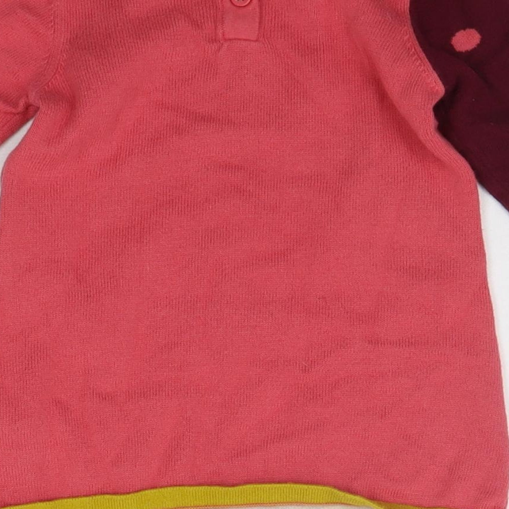 Marks and Spencer Baby Pink   Jumper Dress  Size 9-12 Months  - horses detail