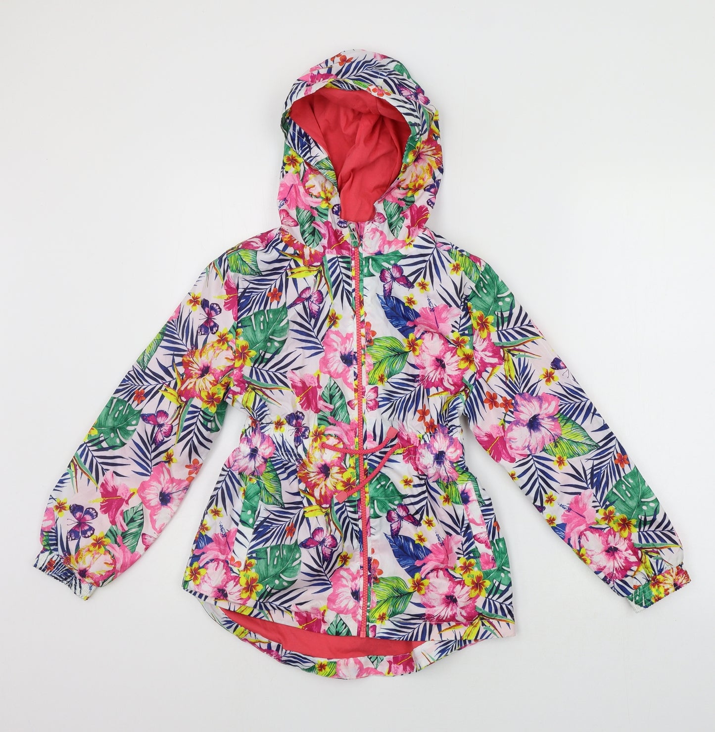 George Girls White Flecked  Jacket Coat Size 8-9 Years