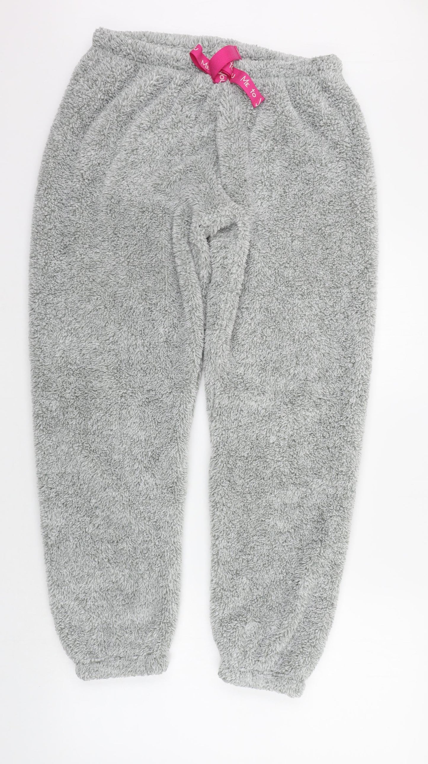 Marks and Spencer Womens Grey Solid  Top Pyjama Pants Size 14  - Elasticated Waist