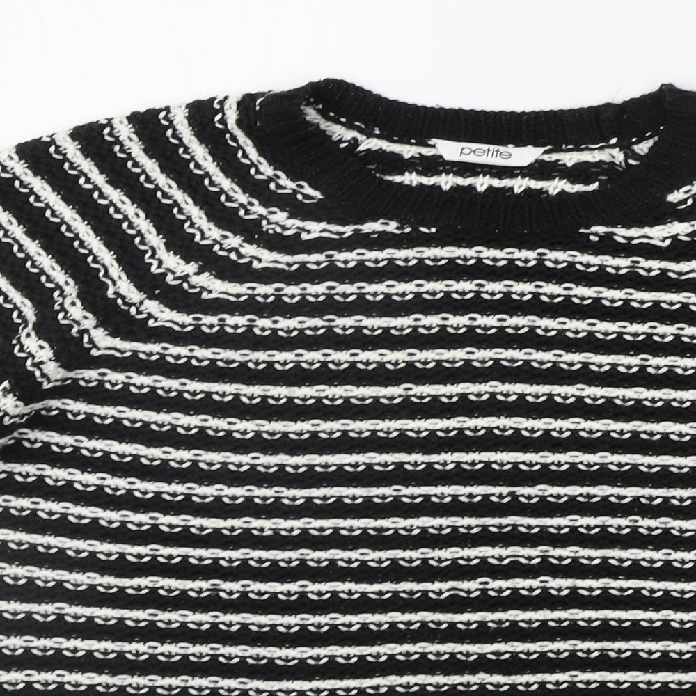 BHS Womens Black Striped  Pullover Jumper Size 14