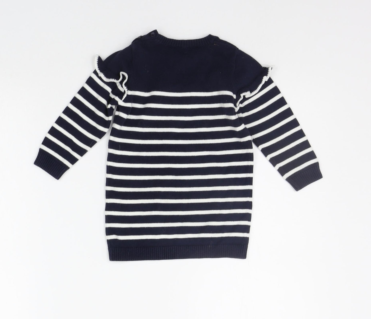 Matalan Baby Blue Striped  Jumper Dress  Size 9-12 Months