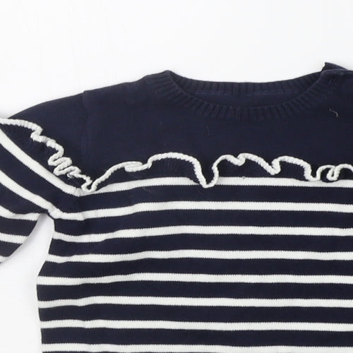 Matalan Baby Blue Striped  Jumper Dress  Size 9-12 Months