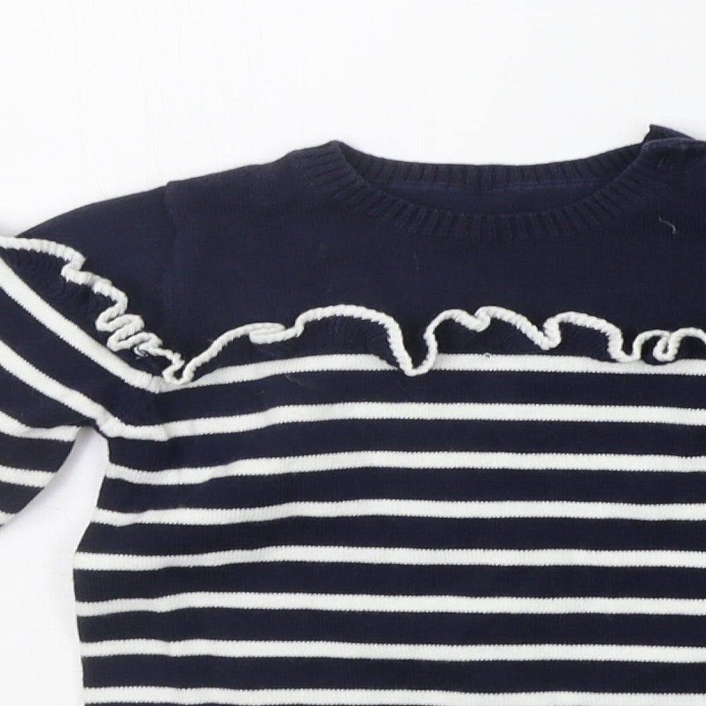 Matalan Baby Blue Striped  Jumper Dress  Size 9-12 Months