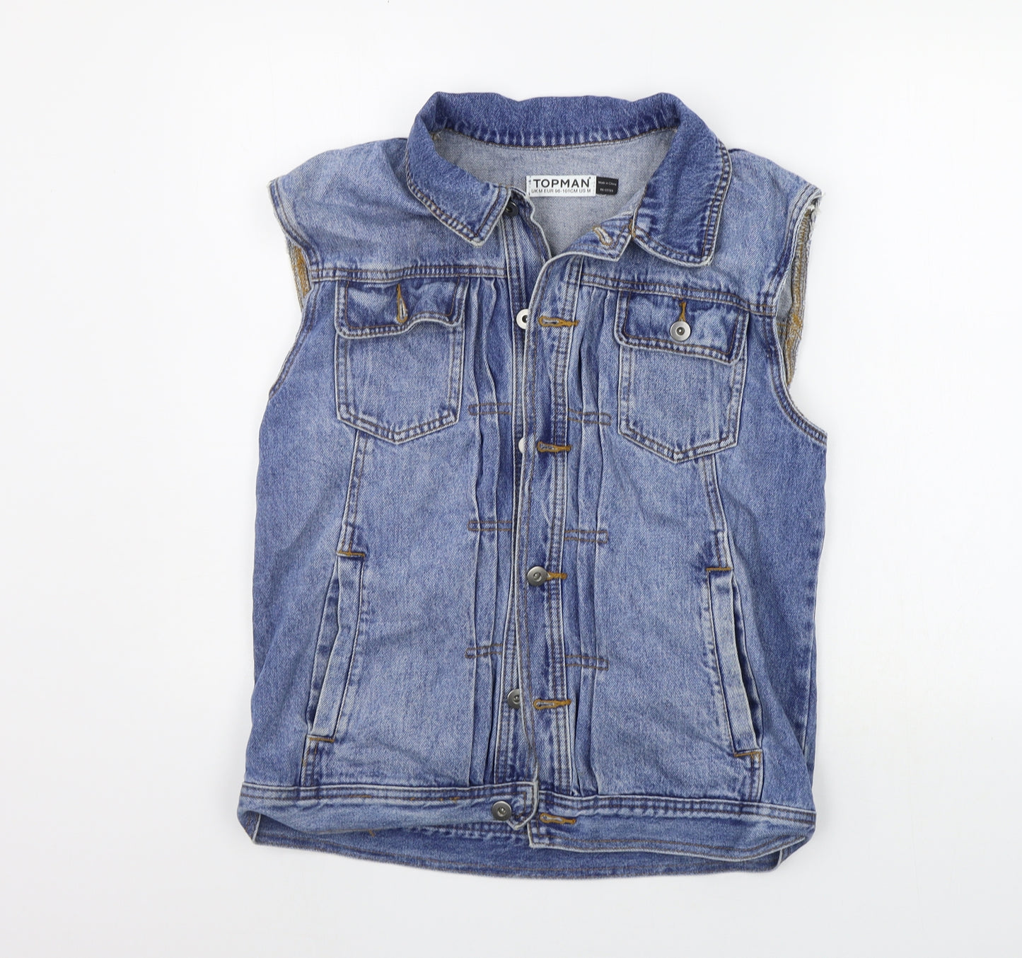 Topman Mens Blue   Gilet Coat Size M