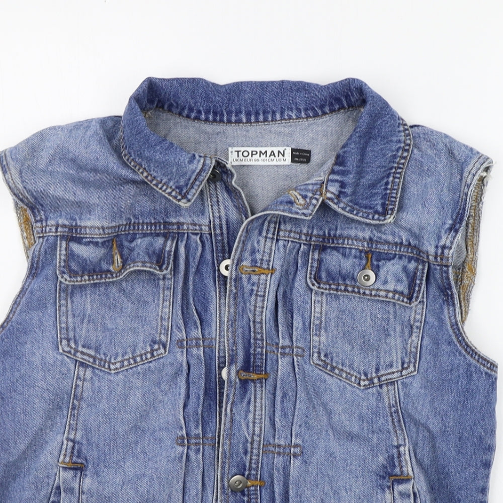 Topman Mens Blue   Gilet Coat Size M