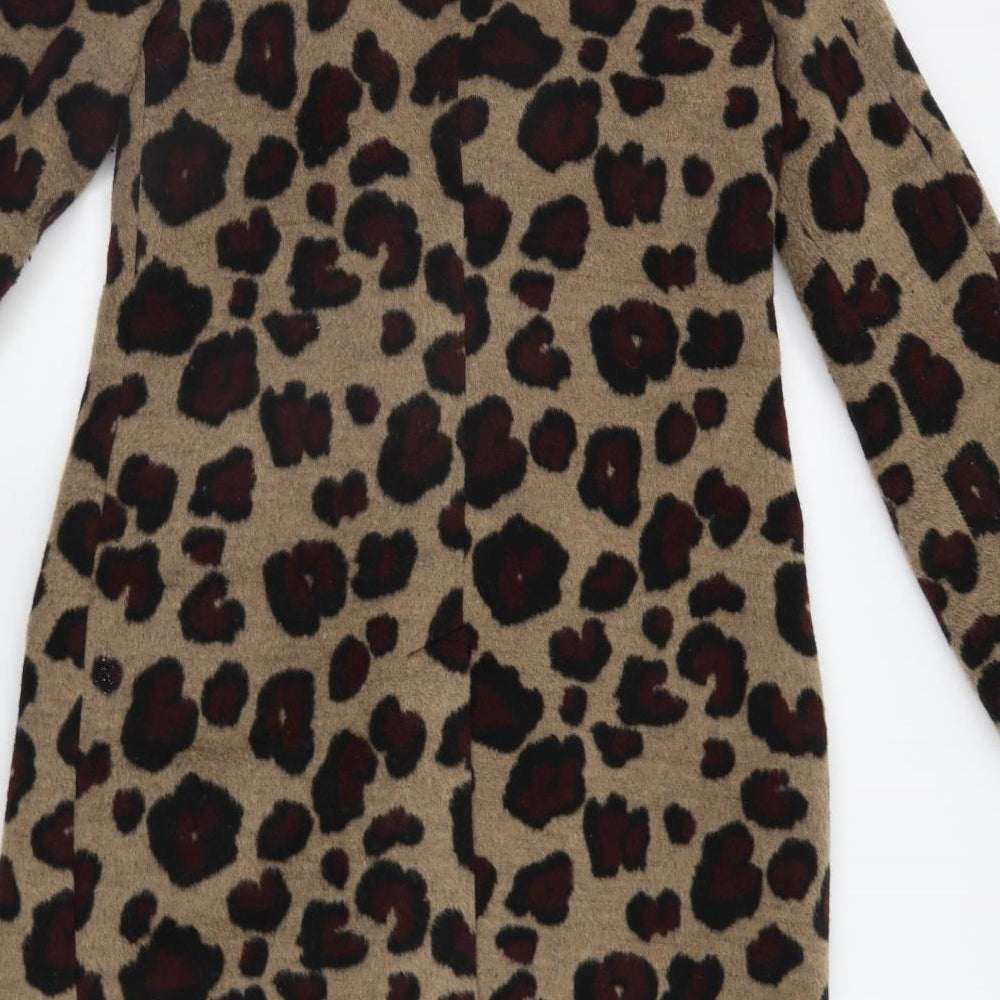 DEPT 19 Womens Beige Animal Print  Jacket Coat Size 8
