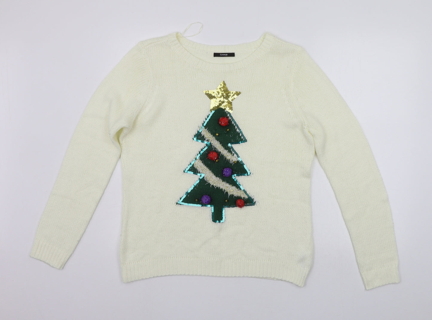 George Womens Yellow   Pullover Jumper Size 14  - Christams