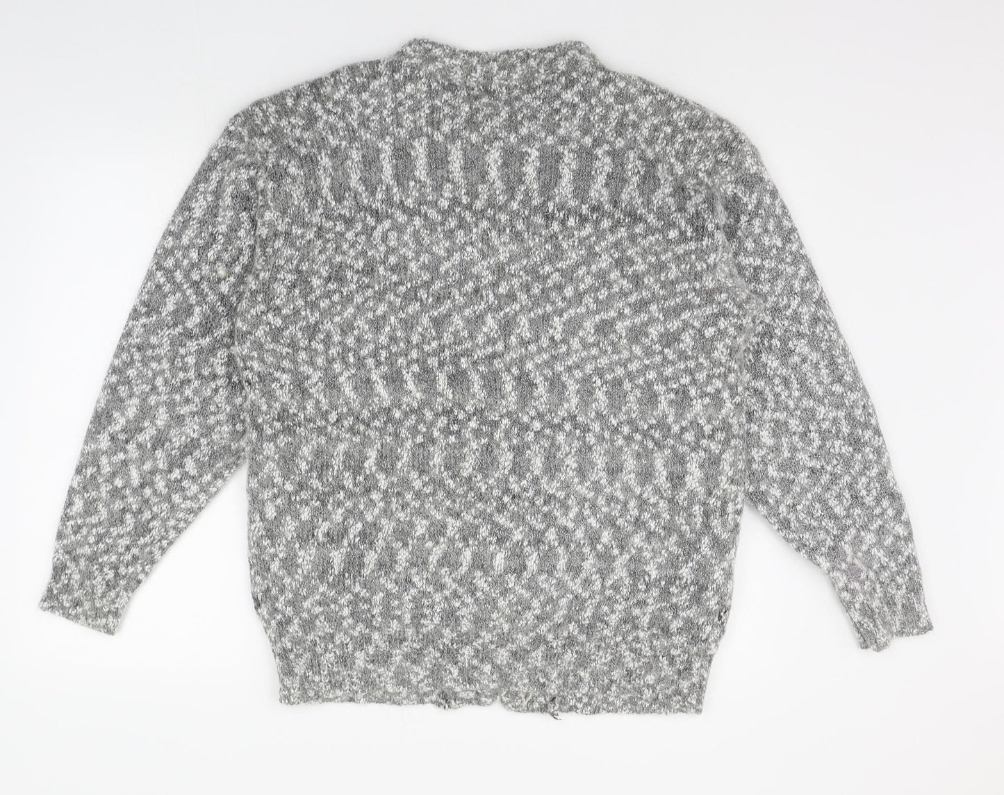 sansman Womens Grey Geometric  Cardigan Jumper Size 28