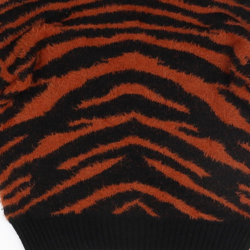 NEXT Womens Orange Geometric  Pullover Jumper Size XS