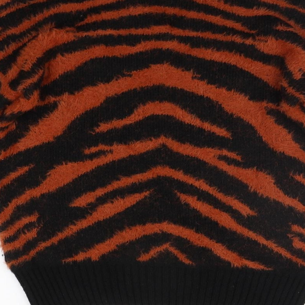 NEXT Womens Orange Geometric  Pullover Jumper Size XS