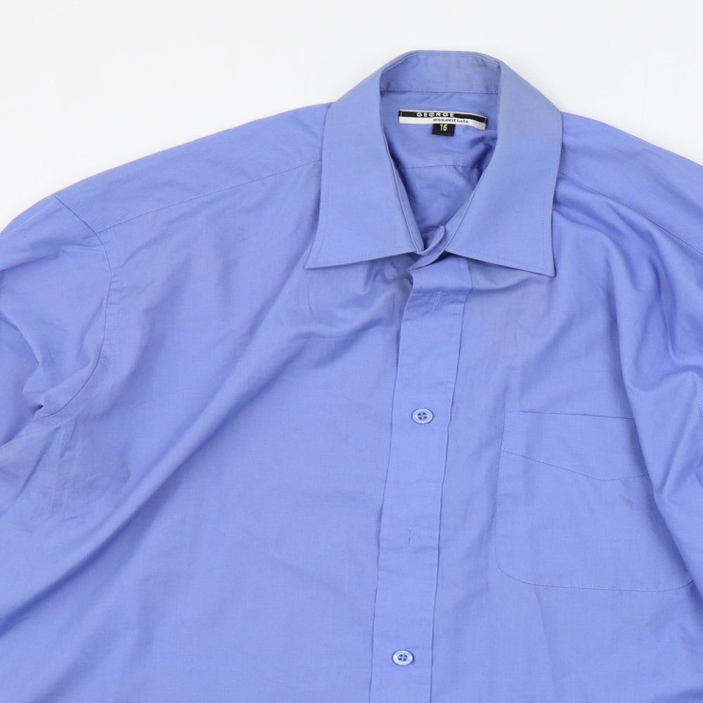 George Mens Blue    Button-Up Size 16