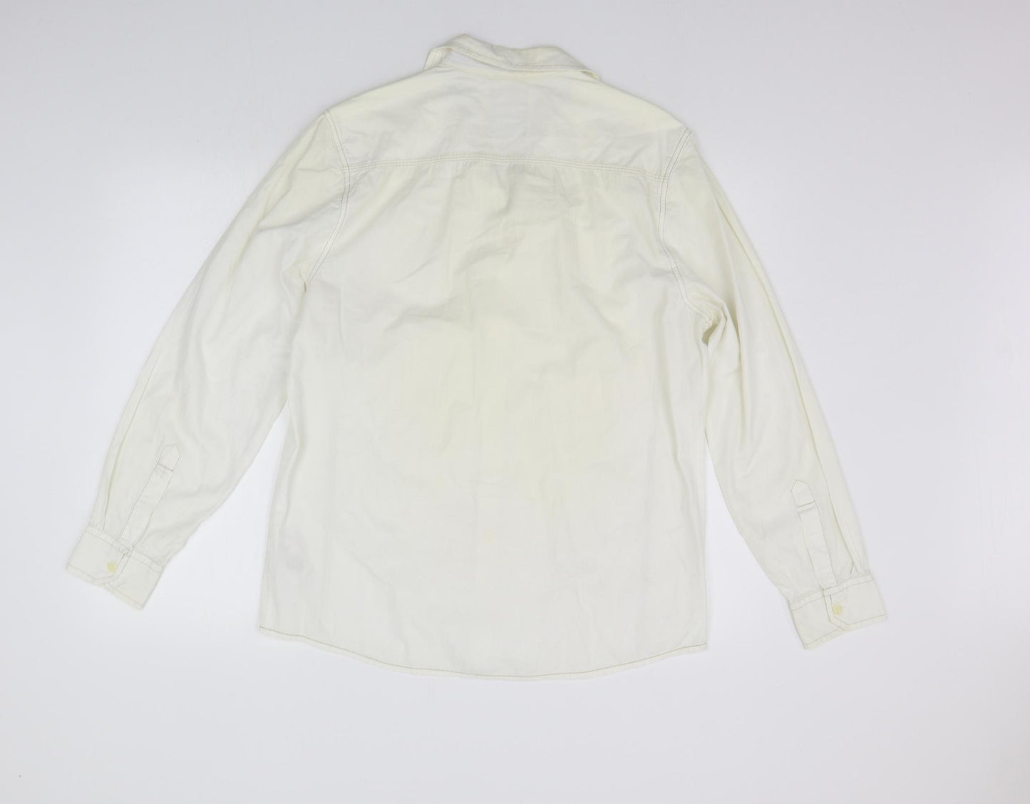 Peacocks Mens White    Button-Up Size M