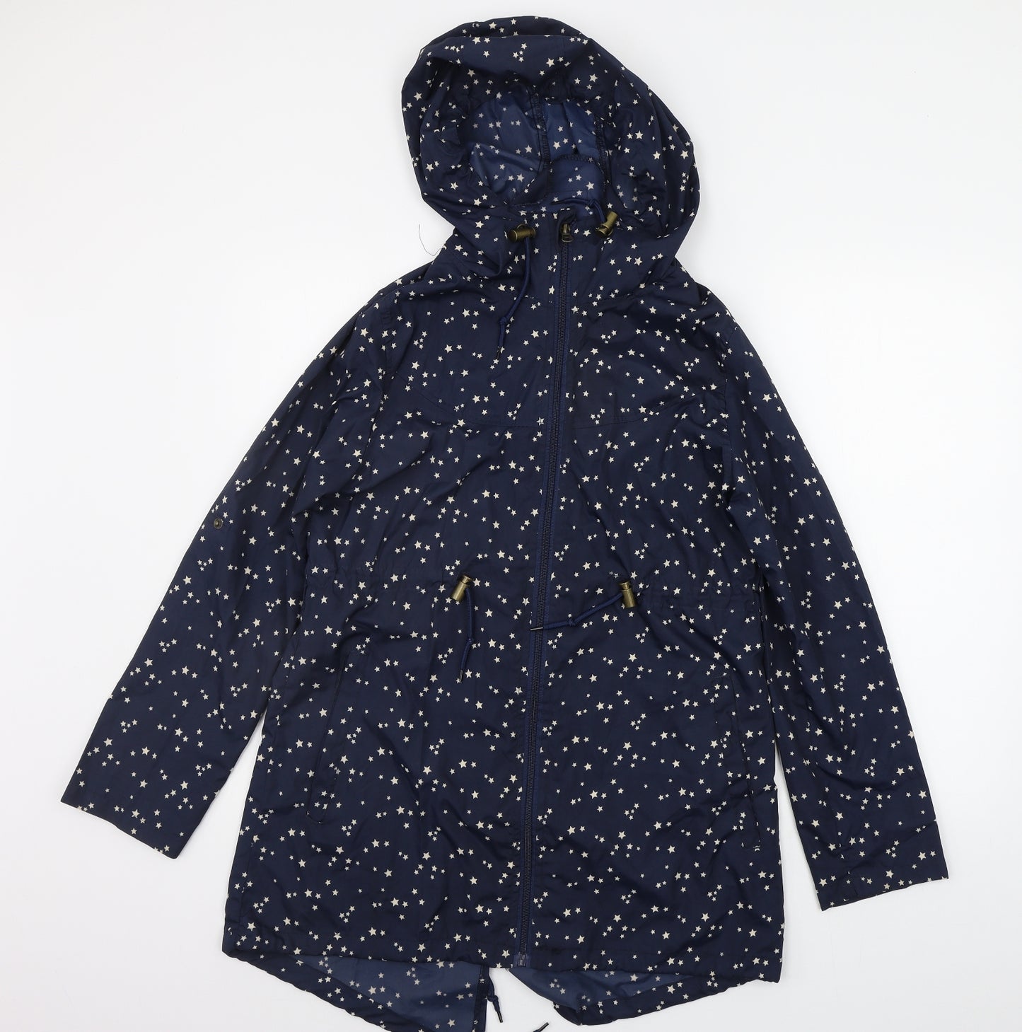 deniem co Womens Blue Geometric  Jacket Coat Size XS