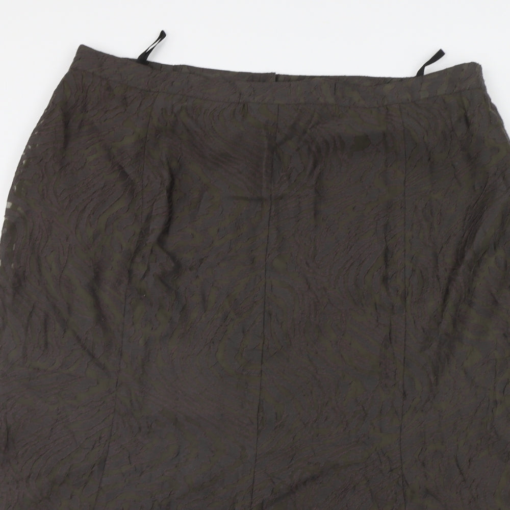 Gelco Womens Brown Geometric  A-Line Skirt Size 20