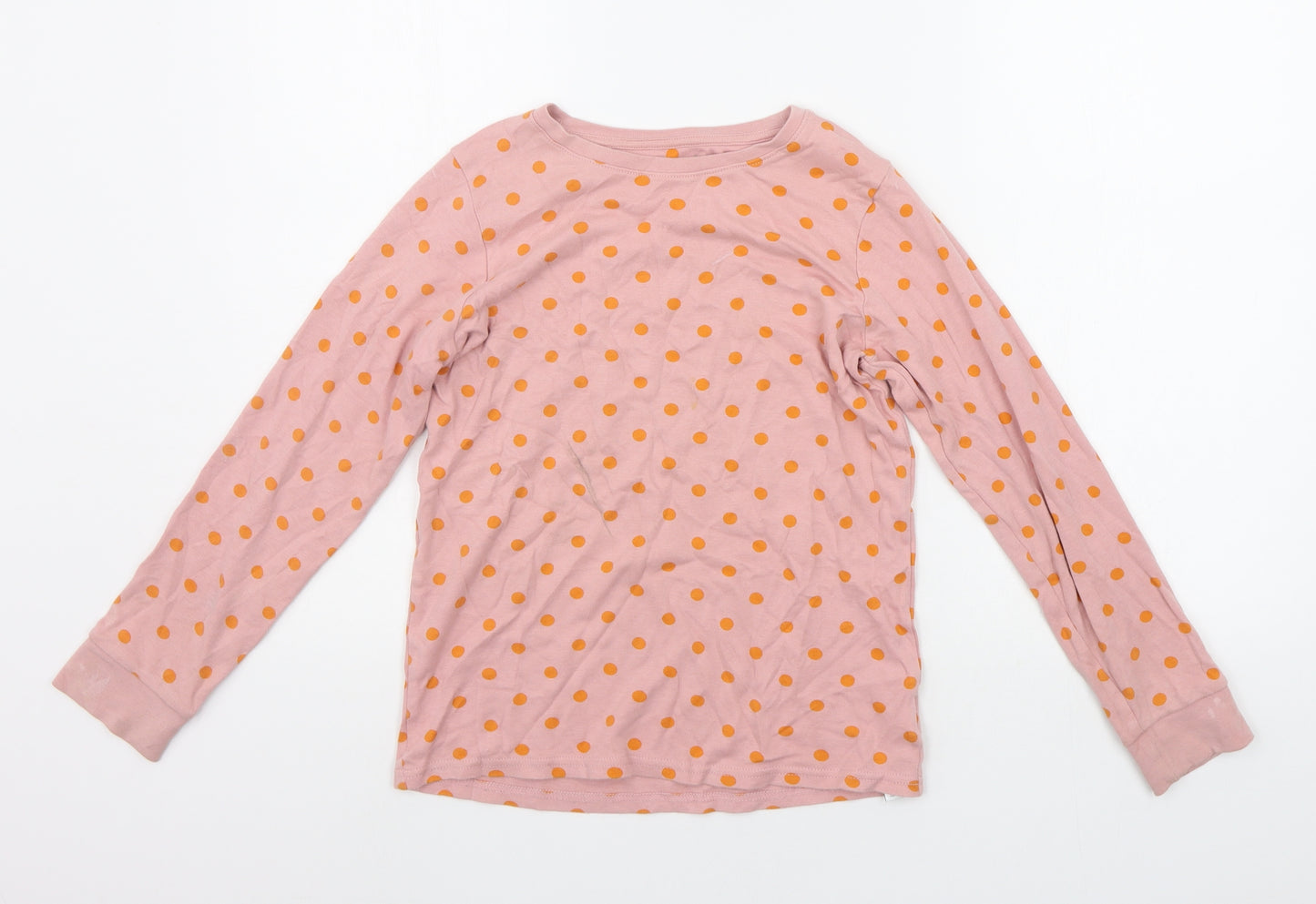 NEXT Girls Orange Polka Dot   T-Shirt Size 9-10 Years