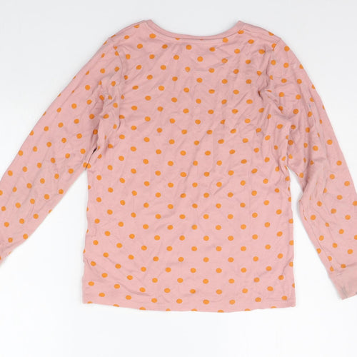 NEXT Girls Orange Polka Dot   T-Shirt Size 9-10 Years