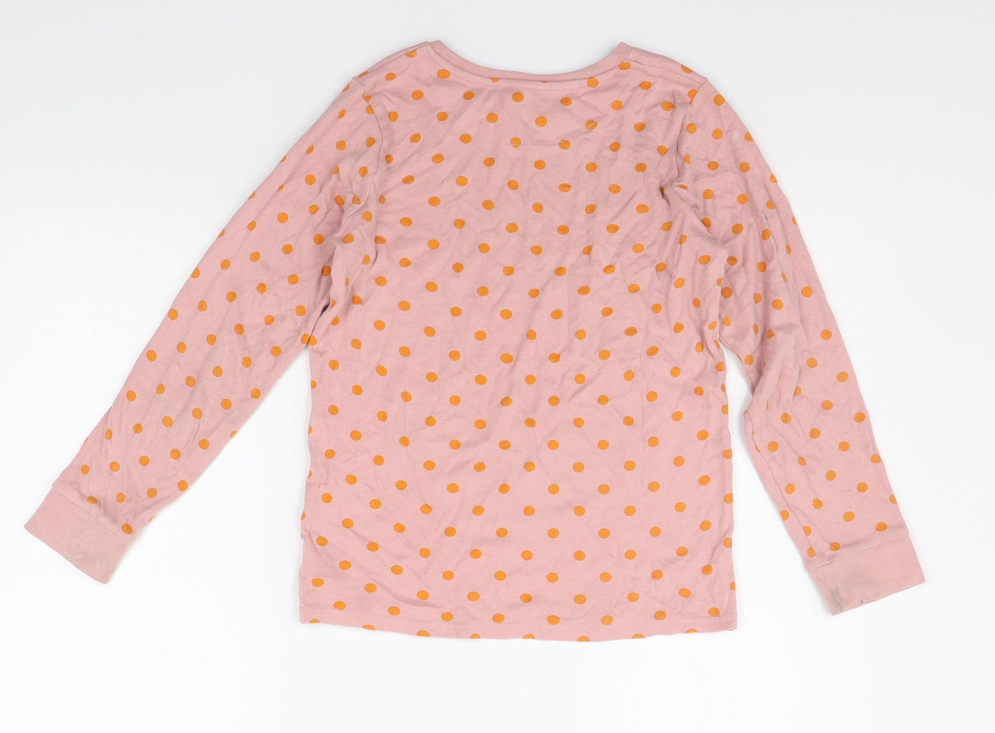 NEXT Girls Orange Polka Dot   T-Shirt Size 9-10 Years