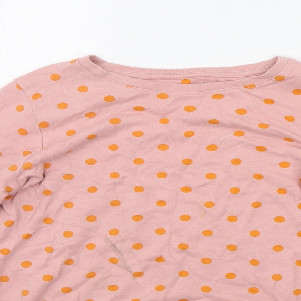 NEXT Girls Orange Polka Dot   T-Shirt Size 9-10 Years