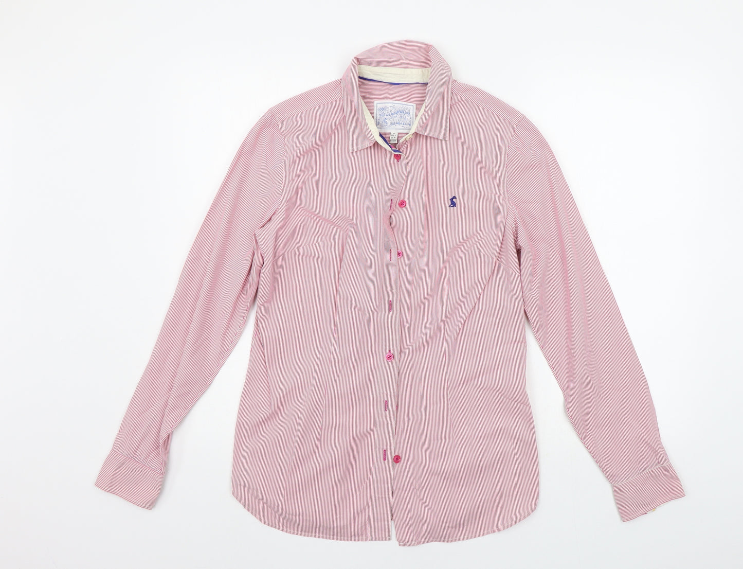Joules Womens Pink Striped  Basic Button-Up Size 10