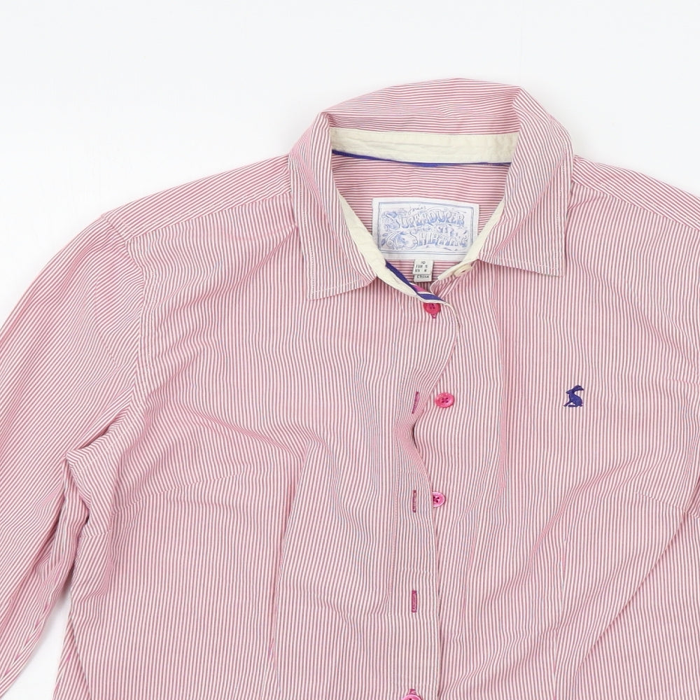 Joules Womens Pink Striped  Basic Button-Up Size 10