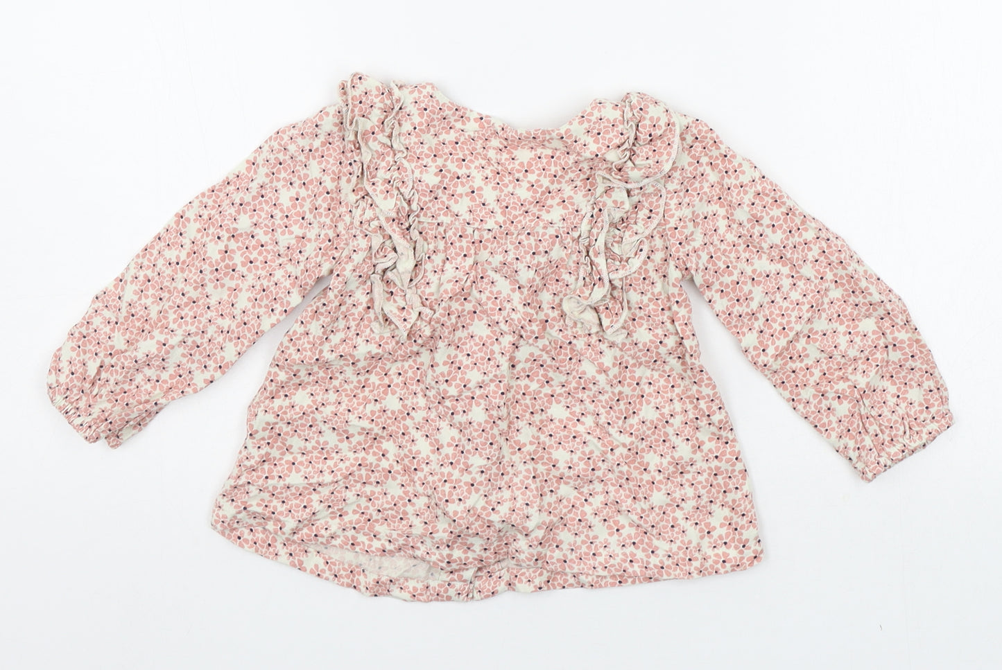 Marks and Spencer Baby Beige Floral  Basic Button-Up Size 12-18 Months