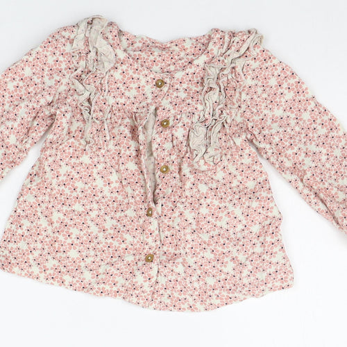 Marks and Spencer Baby Beige Floral  Basic Button-Up Size 12-18 Months