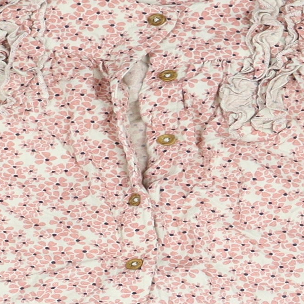 Marks and Spencer Baby Beige Floral  Basic Button-Up Size 12-18 Months