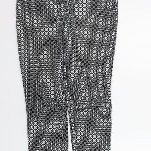 Dorothy Perkins Womens Grey Geometric  Trousers  Size 12 L26 in