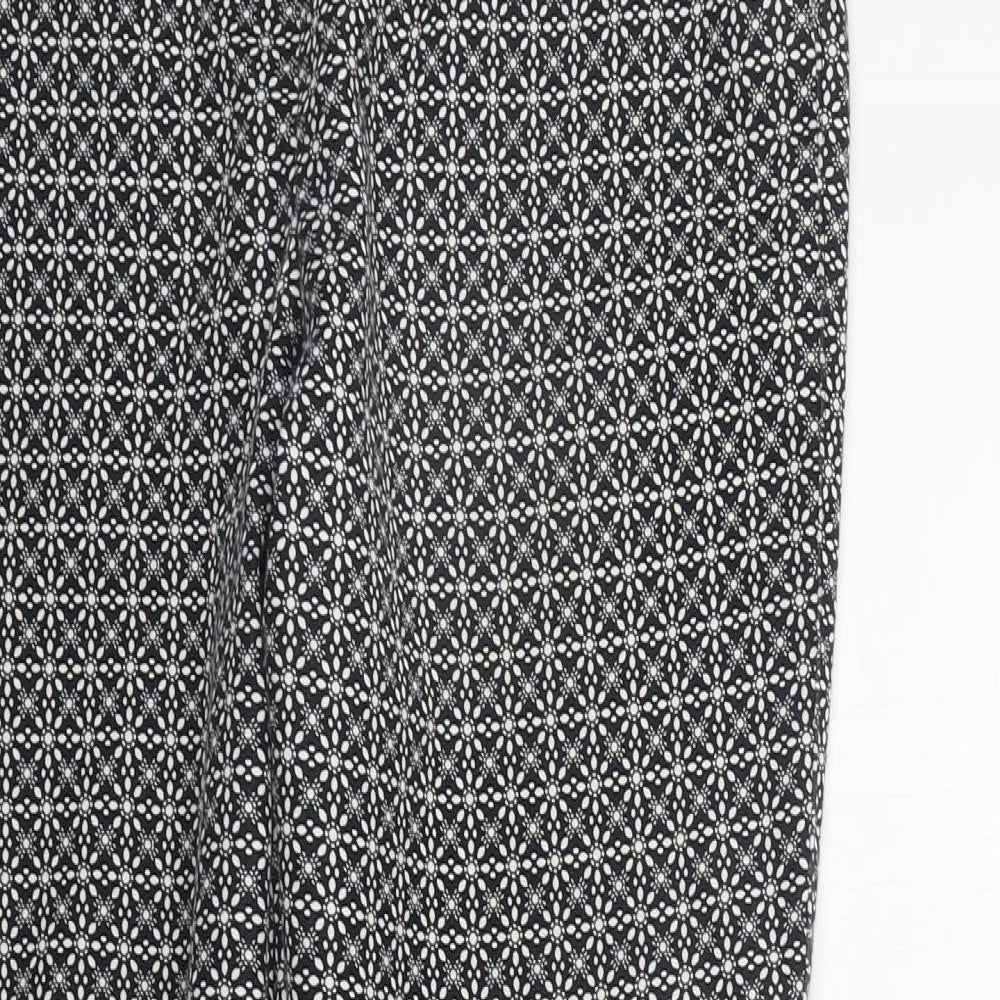 Dorothy Perkins Womens Grey Geometric  Trousers  Size 12 L26 in